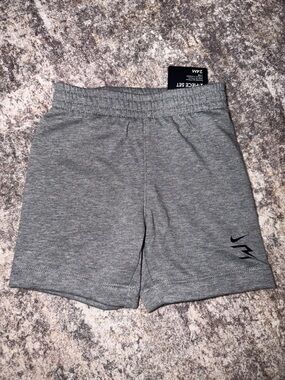 Nike Gray Toddler Athletic Shorts with Black Swoosh